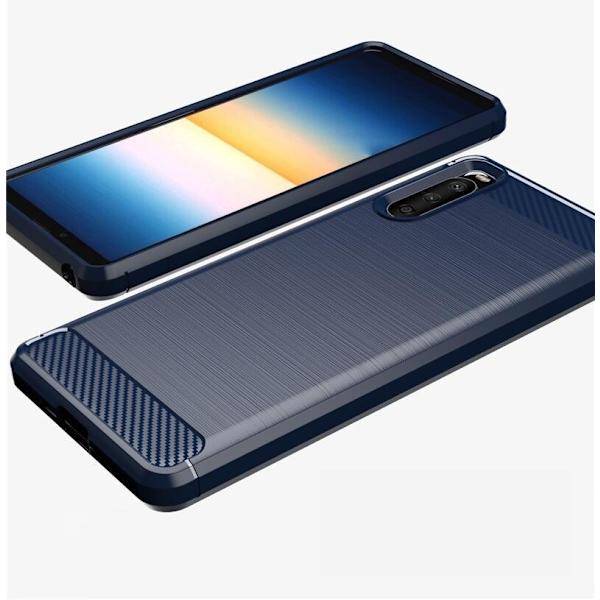 SKALO Sony Xperia 10 III Armor Carbon Stødsikker TPU-cover - Vælg farve Blue