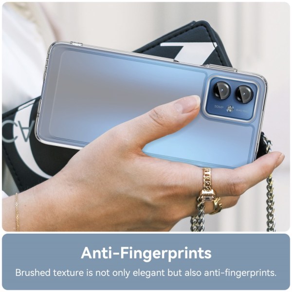 SKALO Motorola Moto G14 Läpinäkyvä TPU Metal Buttons Suojakuori - Läpinäkyvä Transparent