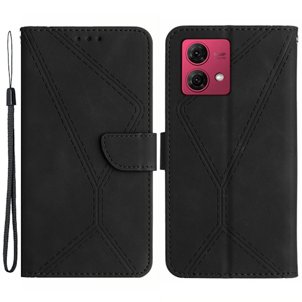 SKALO Motorola Edge 40 Neo 5G Embossed Plånboksfodral i PU-Läder - Svart Svart
