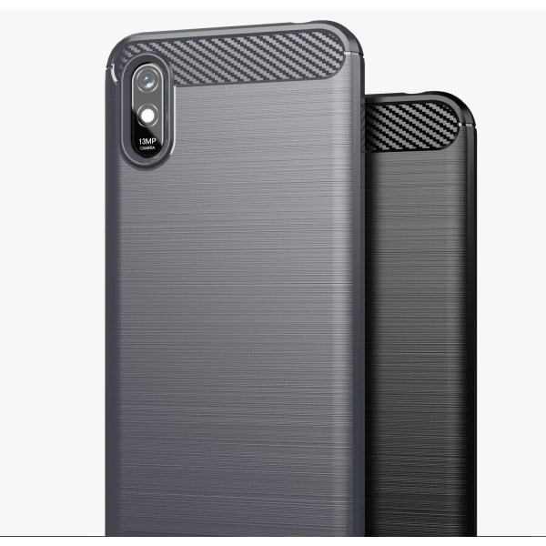 SKALO Xiaomi Redmi 9A Armor Carbon Stødsikker TPU-cover - Vælg farve Blue