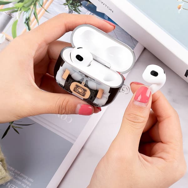 SKALO Mechanical Structure TPU Cover til AirPods 5 - Sort Black