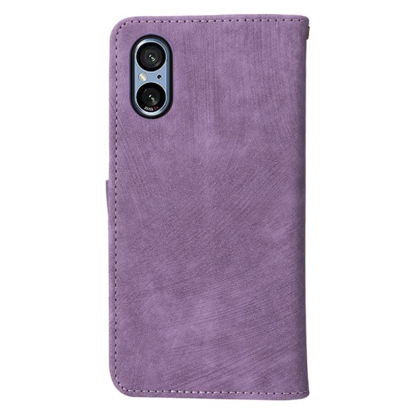 SKALO Sony Xperia 5 V Lompakkokotelo PU-nahkaa - Violetti Purple