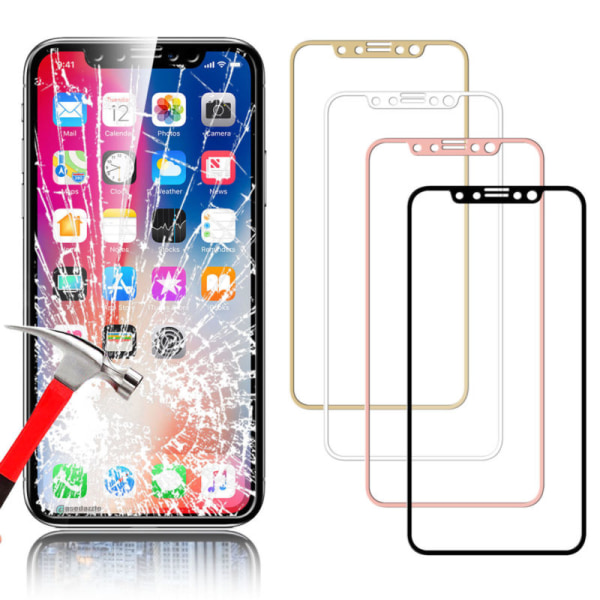 SKALO iPhone X/XS FULL-FIT Hærdet Glas Skærmbeskyttelse - Vælg f Black