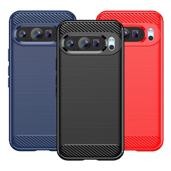 SKALO Google Pixel 9/9 Pro Armor Carbon Stødsikker TPU-cover - Vælg farve Black