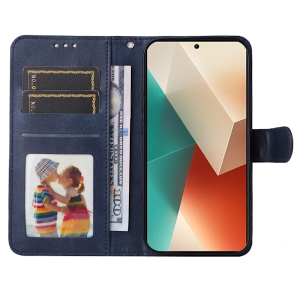 SKALO Xiaomi Redmi Note 13 5G PU-Läder Plånboksfodral - Fler färger Blå