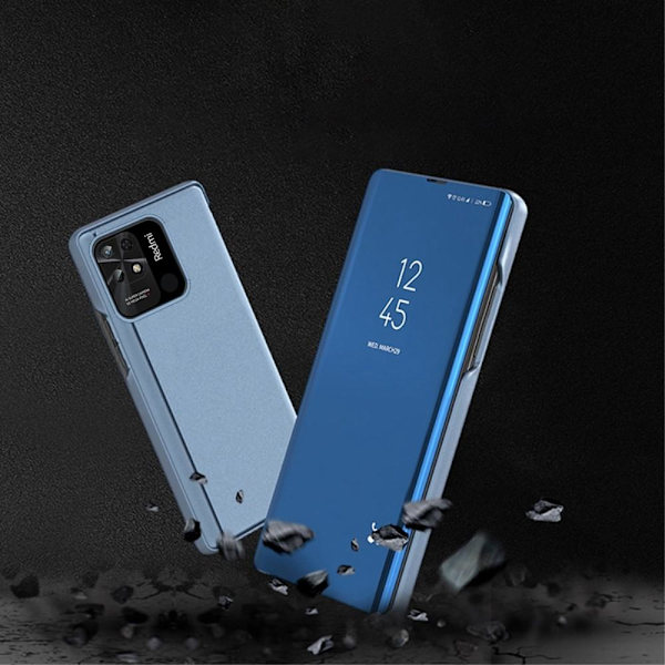 SKALO Xiaomi Redmi 10C Clear View Mirror Etui - Blå Blue