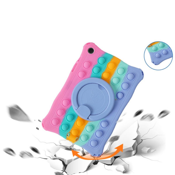 SKALO Samsung Tab A9+ Shock Resistant Armor Popit Silicone Kuori - Rainbow Multicolor