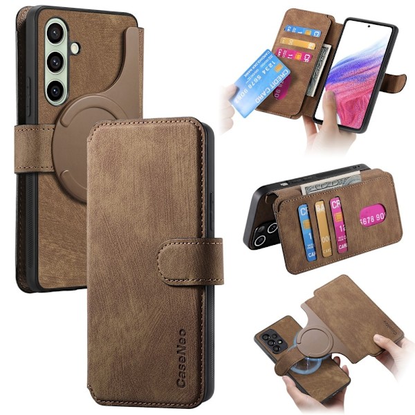 SKALO Samsung A56 5G CASENEO MW-03 Plånboksfodral - Brun Brun