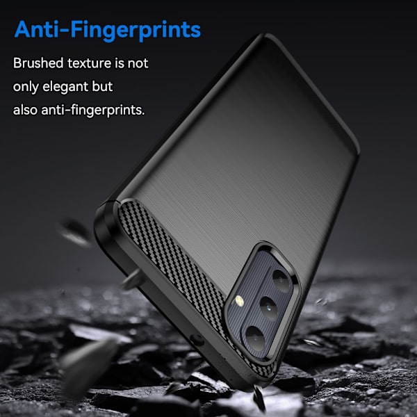 SKALO Samsung A05s 4G Armor Carbon Iskunkestävä TPU suojakuori - Valitse väri Black