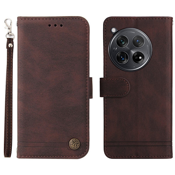 SKALO OnePlus 12R 5G Plånboksfodral i PU-Läder - Brun Brun