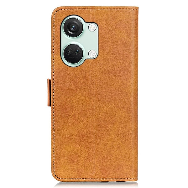 SKALO OnePlus Nord 3 5G / Ace 2V Premium Wallet Lompakkokotelo - Vaaleanruskea Light brown