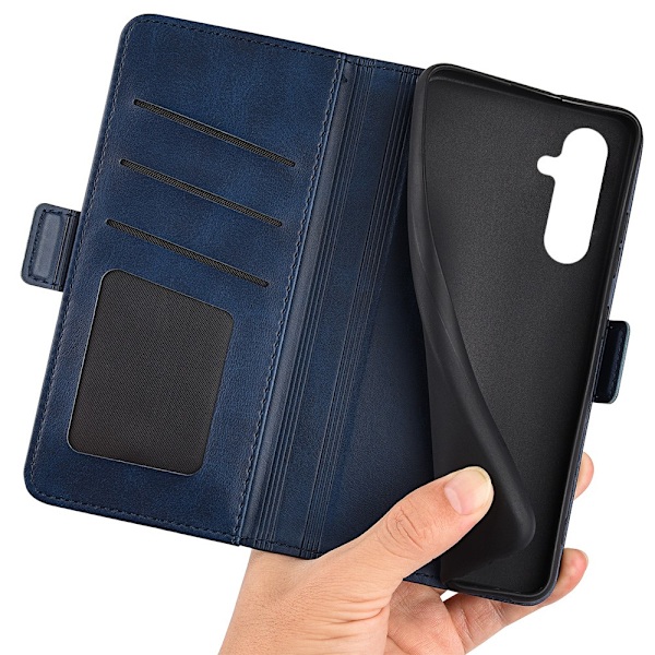 SKALO Samsung A54 5G Premium Wallet Lompakkokotelo - Sininen Blue