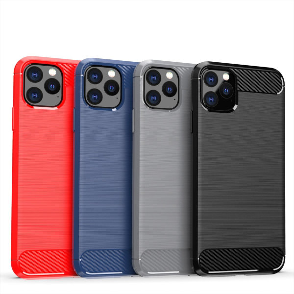 SKALO iPhone 11 Pro Armor Carbon Stødsikker TPU-cover - Vælg far Red