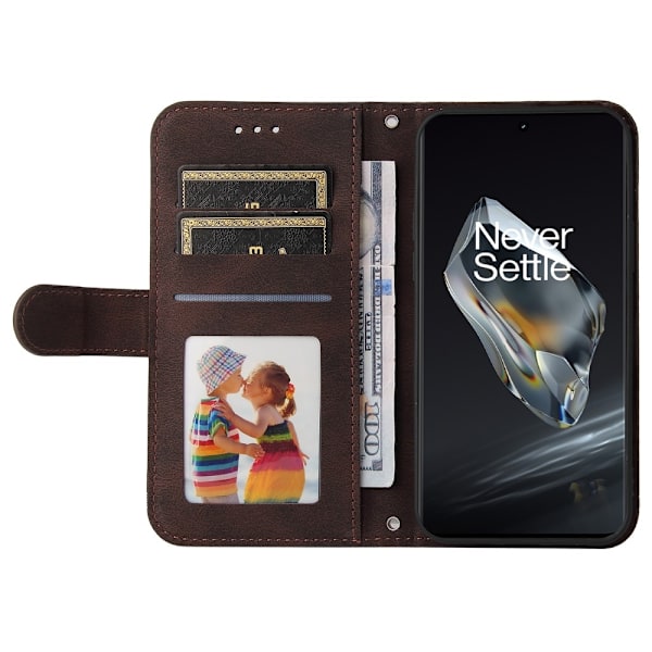 SKALO OnePlus 12R 5G Plånboksfodral i PU-Läder - Brun Brun