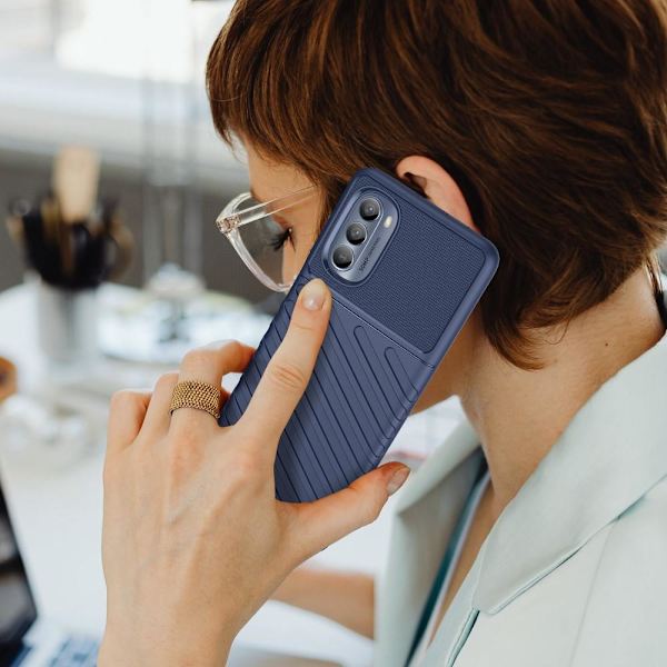 SKALO Motorola Moto G62 5G Armor Thunder Suojakuori - Sininen Blue