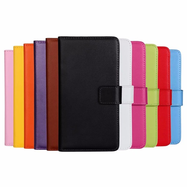 Plånboksfodral Äkta Skinn Sony Xperia 10 Plus - fler färger Vit