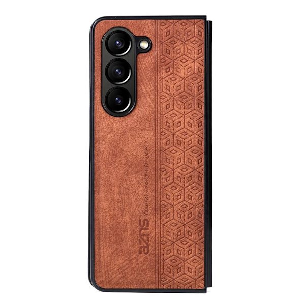 SKALO Samsung Z Fold5 AZNS PU-Läder Skal - Brun Brun