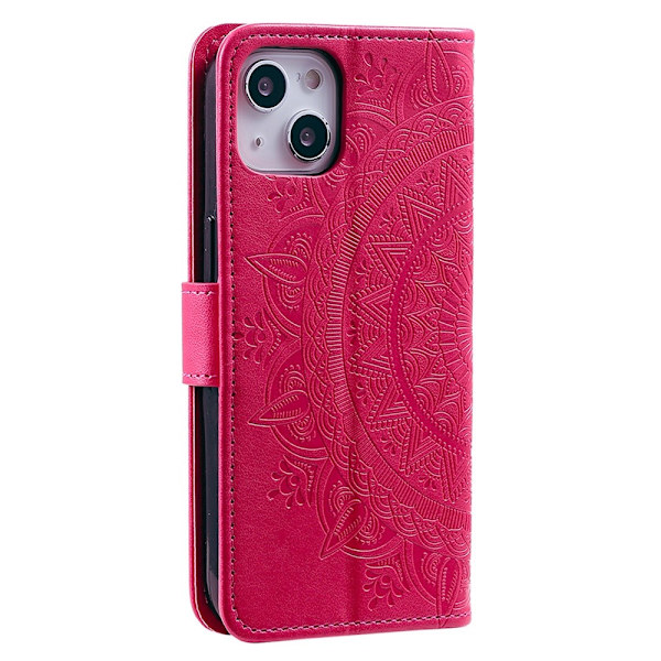 SKALO iPhone 15 Mandala Flip Cover - Cerise Cerise