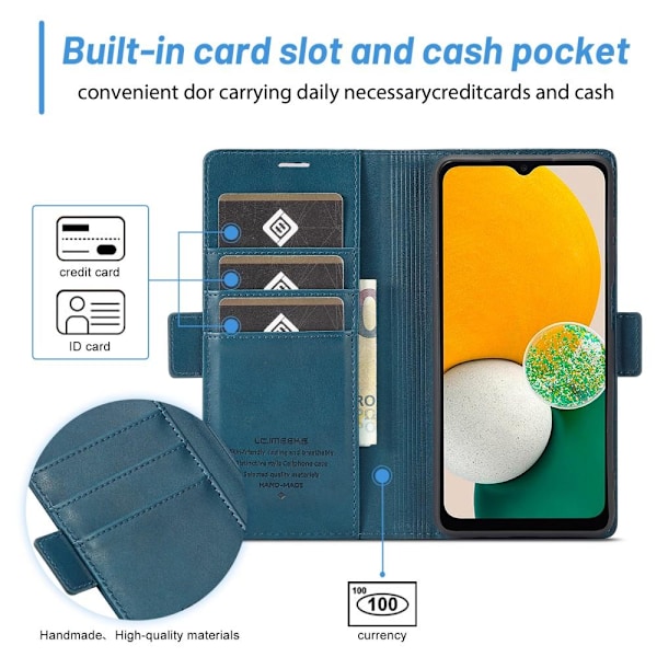 SKALO Samsung A14 4G/5G LC.IMEEKE Plånboksfodral i PU-Läder - Grön Grön