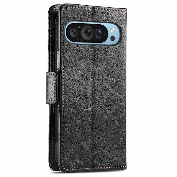 SKALO Google Pixel 9/9 Pro CASENEO 002 Series Premium PU-Läder Plånbok - Svart Svart