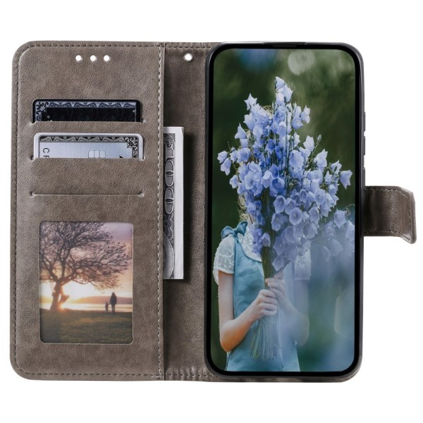 SKALO Samsung S23 FE Mandala Plånboksfodral - Grå grå