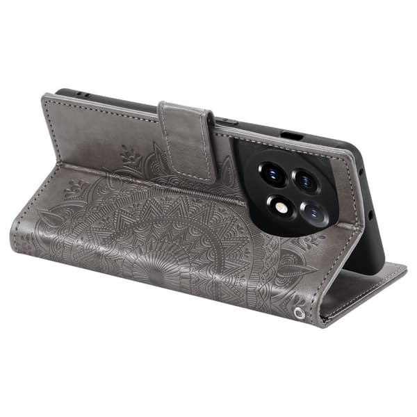 SKALO OnePlus 13R Mandala Plånboksfodral - Grå grå