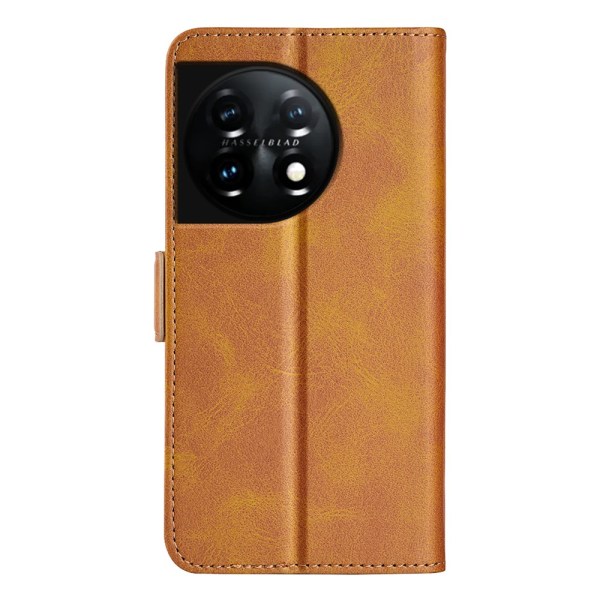 SKALO OnePlus 11 5G Premium Plånboksfodral - Ljusbrun Ljusbrun