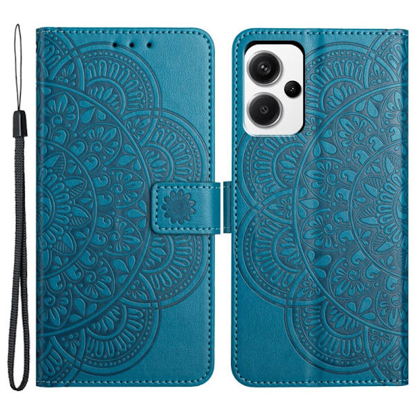 SKALO Xiaomi Redmi Note 13 Pro+ Mandala lompakkokotelo - Sininen Blue