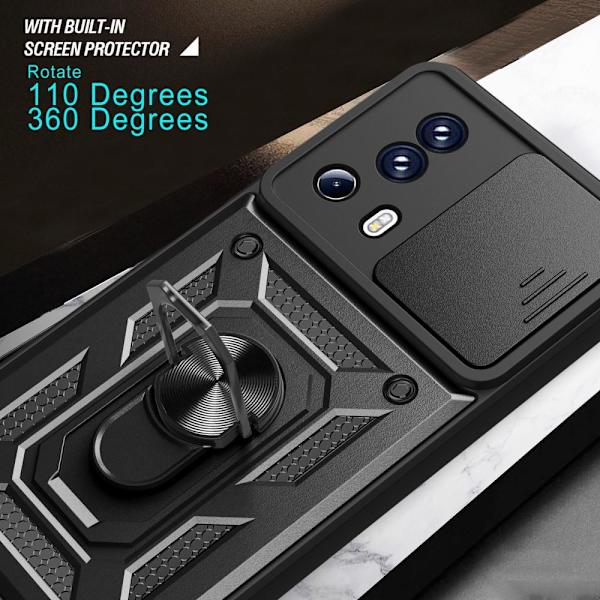 SKALO Xiaomi 13 Lite Armor Hybrid Metallring Kameraslider - Röd Röd