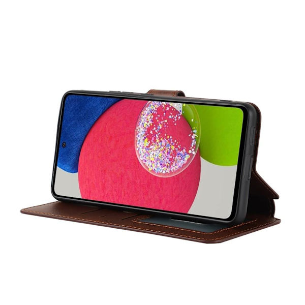 SKALO Samsung A53 5G Premium Cut Lompakkokotelo - Tummanruskea Dark brown