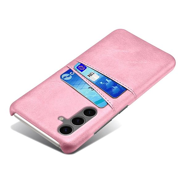 SKALO Samsung S24 FE PU Läder Skal med Korthållare/Plånbok - Roséguld Rosa guld