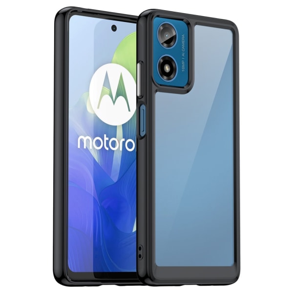 SKALO Motorola Moto G04 Shockproof Clear Hybrid Skal - Svart Svart