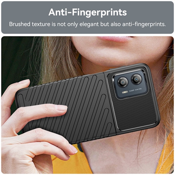 SKALO Motorola Moto G53 5G Twill TPU kuori - - Musta Black