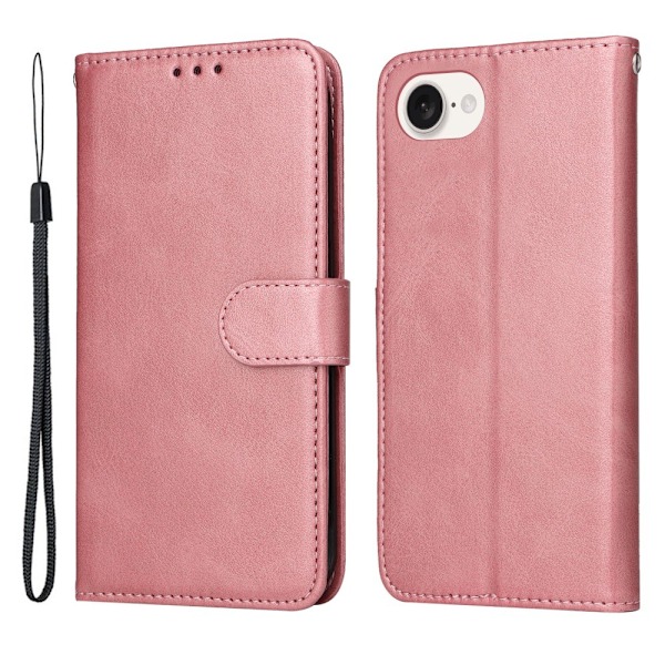 SKALO iPhone 16e PU-läder Plånboksfodral - Fler färger Rosa