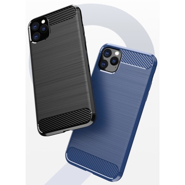 SKALO iPhone 11 Pro Armor Carbon Stødsikker TPU-cover - Vælg far Black
