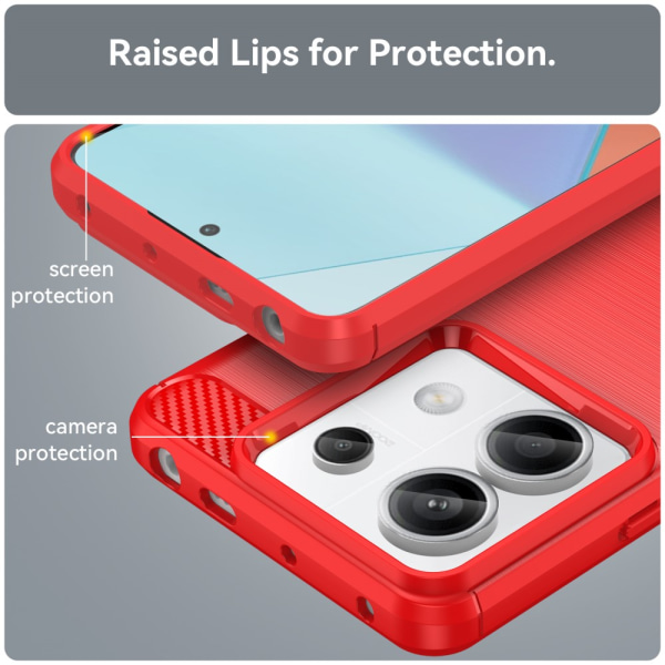 SKALO Xiaomi Redmi Note 13 Pro 5G Armor Carbon Stødsikker TPU-cover - Vælg farve Red