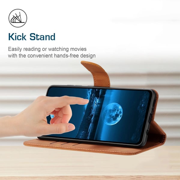 SKALO Motorola Edge 40 Neo 5G Embossed Plånboksfodral i PU-Läder - Brun Brun
