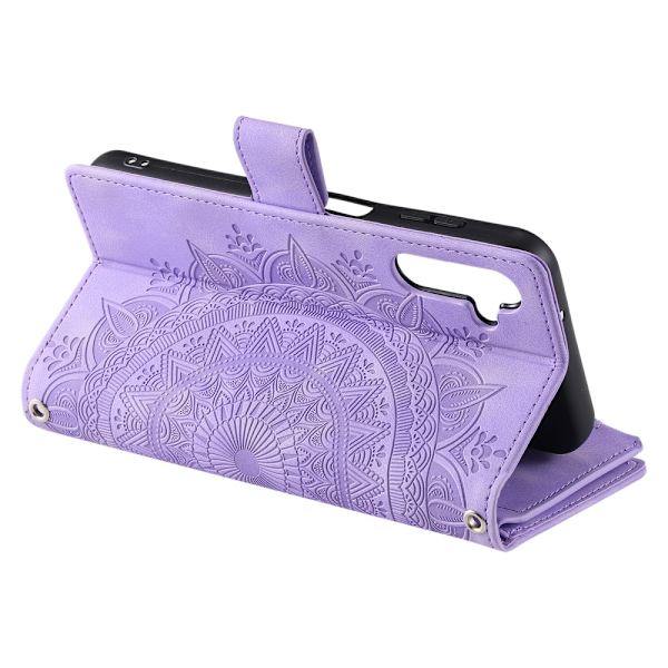 SKALO Samsung A34 5G Big Wallet Mandala Lompakkokotelo - Violetti Purple