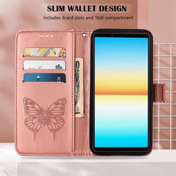 SKALO Sony Xperia 10 IV Mandala lompakkokotelo - Ruusukulta Pink gold