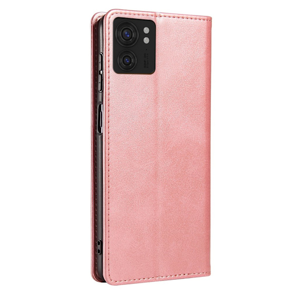 SKALO Motorola Edge 40 5G Premium Wallet Lompakkokotelo - Ruusukulta Pink gold