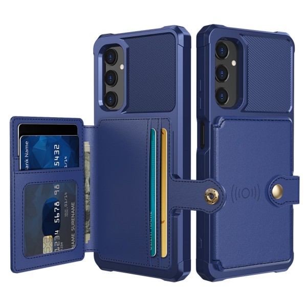 SKALO Samsung A05s 4G Stöttåligt Skal med Plånbok - Blå Blå