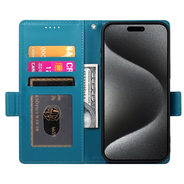 SKALO PU-læder Flip Cover til iPhone 18 Pro Max - Blå Blue
