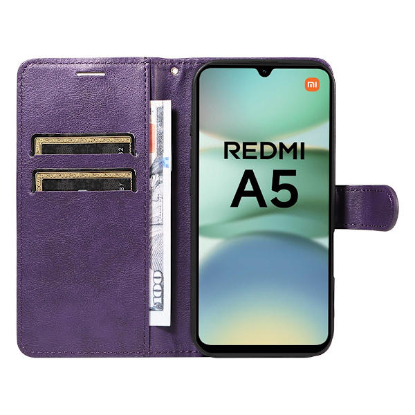 SKALO Xiaomi Redmi A5 4G PU-läder Plånboksfodral - Fler färger Lila