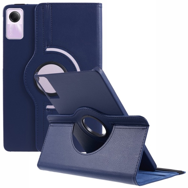SKALO Xiaomi Redmi Pad SE 360 Litchi Flip Cover - Mørkeblå Dark blue