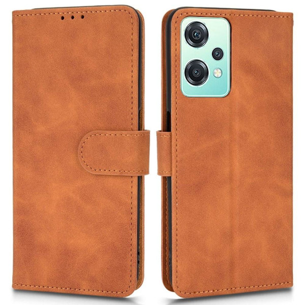 SKALO OnePlus Nord CE 2 Lite 5G Matt PU-læderpungetui - Brun Brown