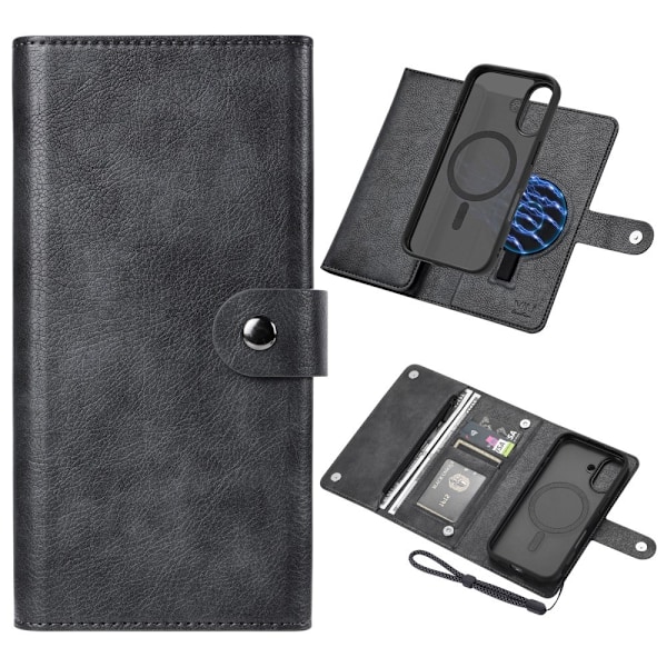 VILI iPhone 16 Plus GVB Series Flip Cover m. pung i PU-læder - Sort Black