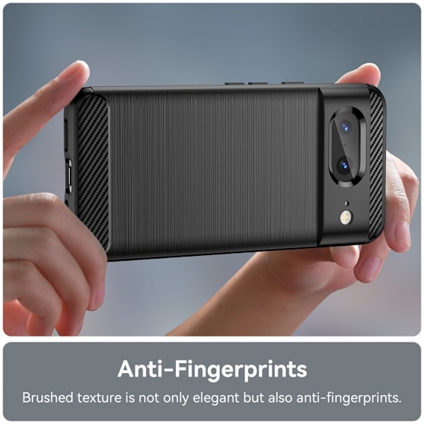 SKALO Google Pixel 8 Armor Carbon Stöttåligt TPU-skal - Fler färger Svart