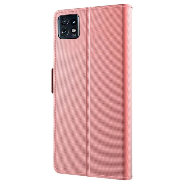 SKALO Motorola Edge 40 Pro 5G Kortinhaltijan peililompakko - Ruusukulta Pink gold