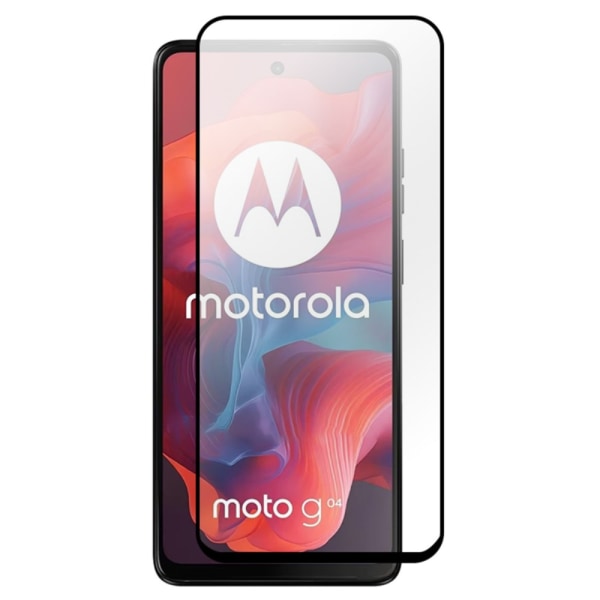2-PACK SKALO Motorola Moto G04 4G Heltäckande Skärmskydd Härdat Svart