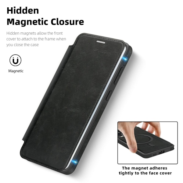 SKALO Samsung S25 Edge Slim Lompakkokotelo - Musta Black